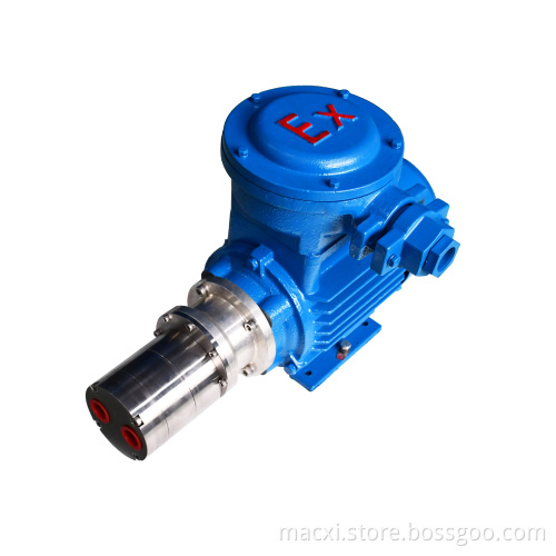 Magnetically coupled explosion proof AC motor pump